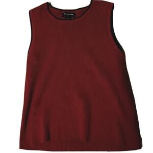 The Limited Vintage Ribbed Sleeveless Sweater Knit Tank Top S Red Black